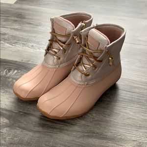 pink sparkly sperry boots